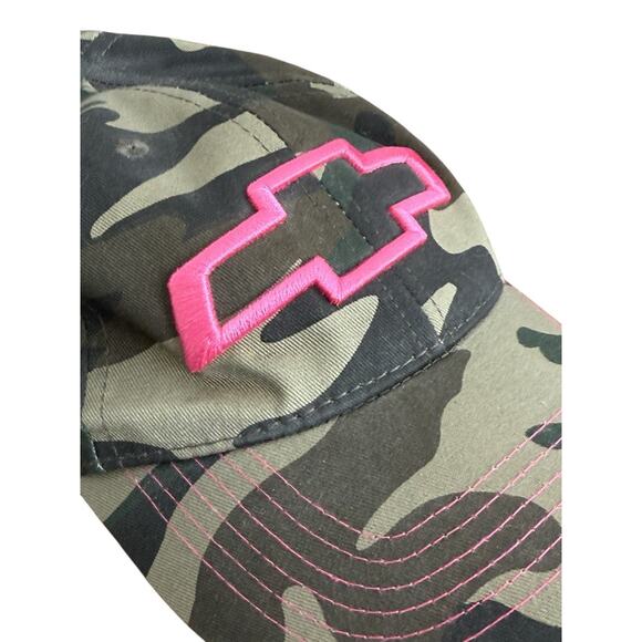 Chevy Chevrolet Camo Pink Hat Baseball Cap GM Camouflage Women's Adjustable - Picture 4 of 9